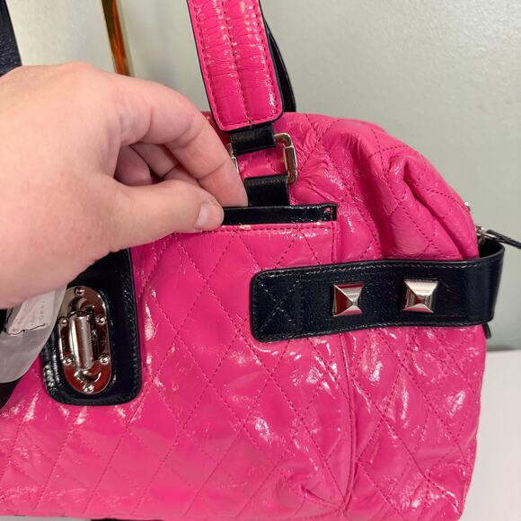 Original by Sharif 1827 Satchel Shoulder Bag Pink Barbiecore Quilted Elegant - Picture 5 of 15